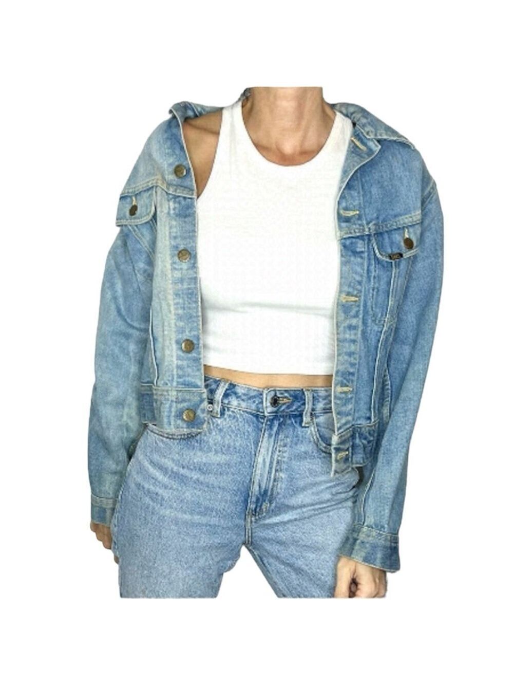 Rare Vintage Lee Distressed Denim Trucker Jacket XS